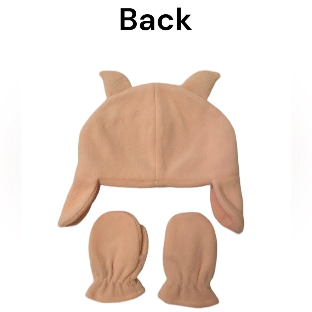 ✨Pink Piggy Girl’s Hat & Mittens Set‎